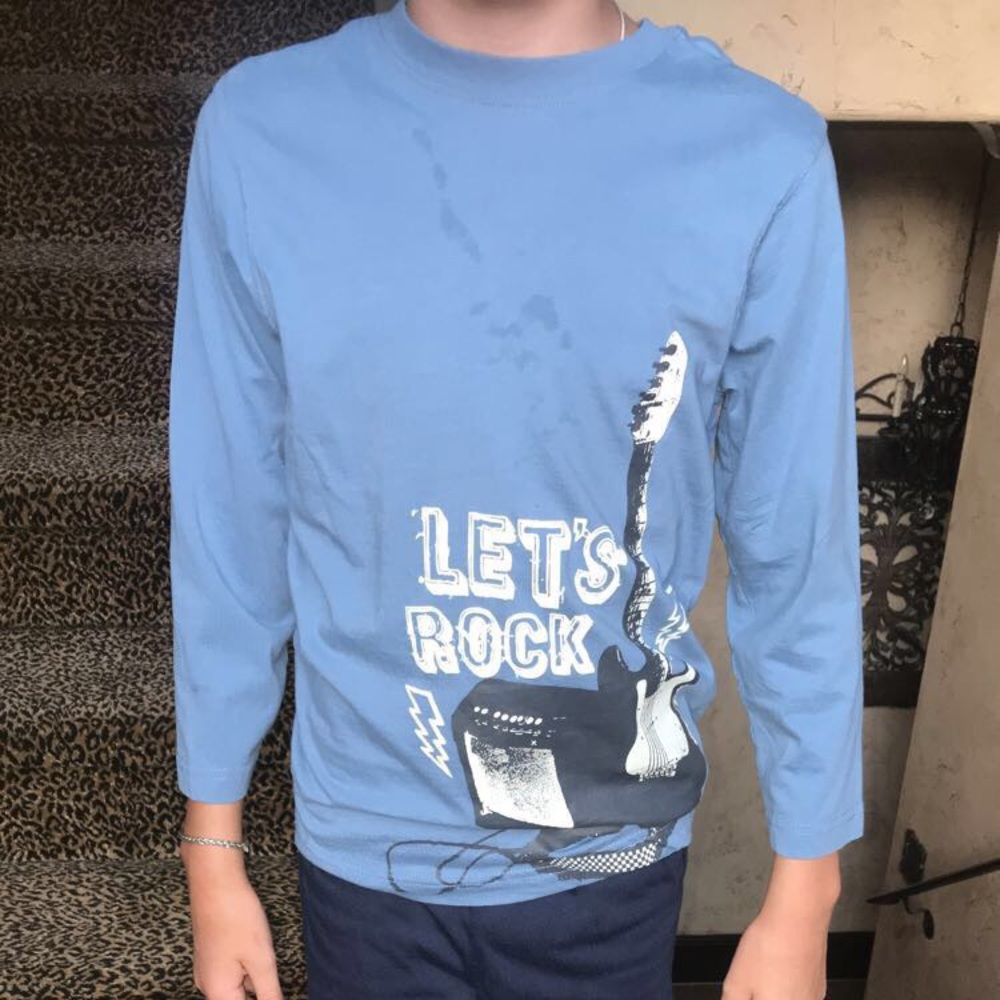 Boys Blue Long Sleeve Guitar Shirt
